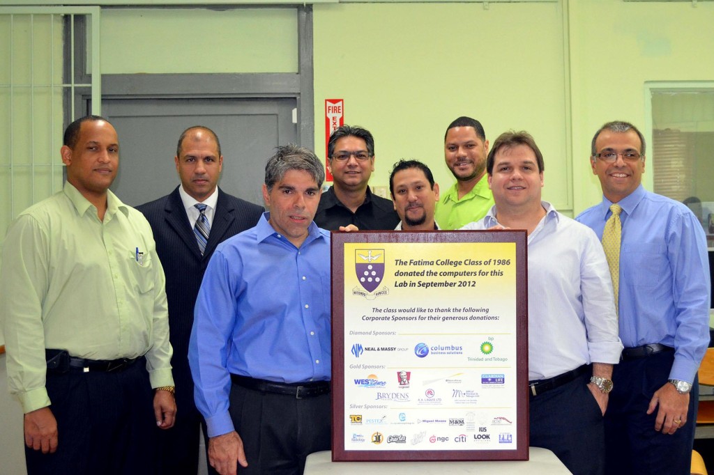 Members of the Class of ’86 Fundraising Committee: L-R, Kevin GIffard, Mark Laquis, Alain Laquis, Anthony De Silva, Dean Ammon, David Downer, David Franco, Christopher Camacho