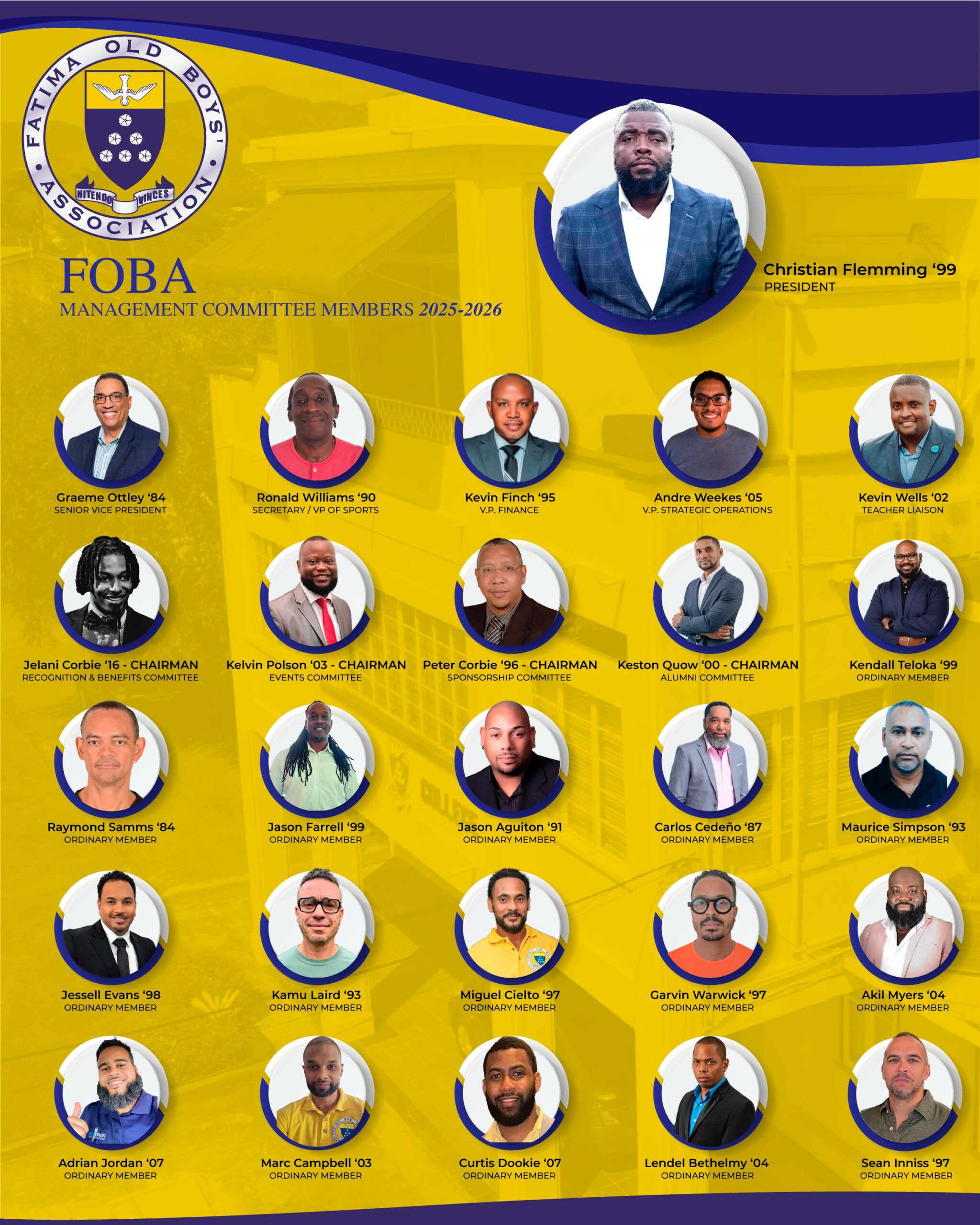 FOBA Management Committee collage (2025-2026)