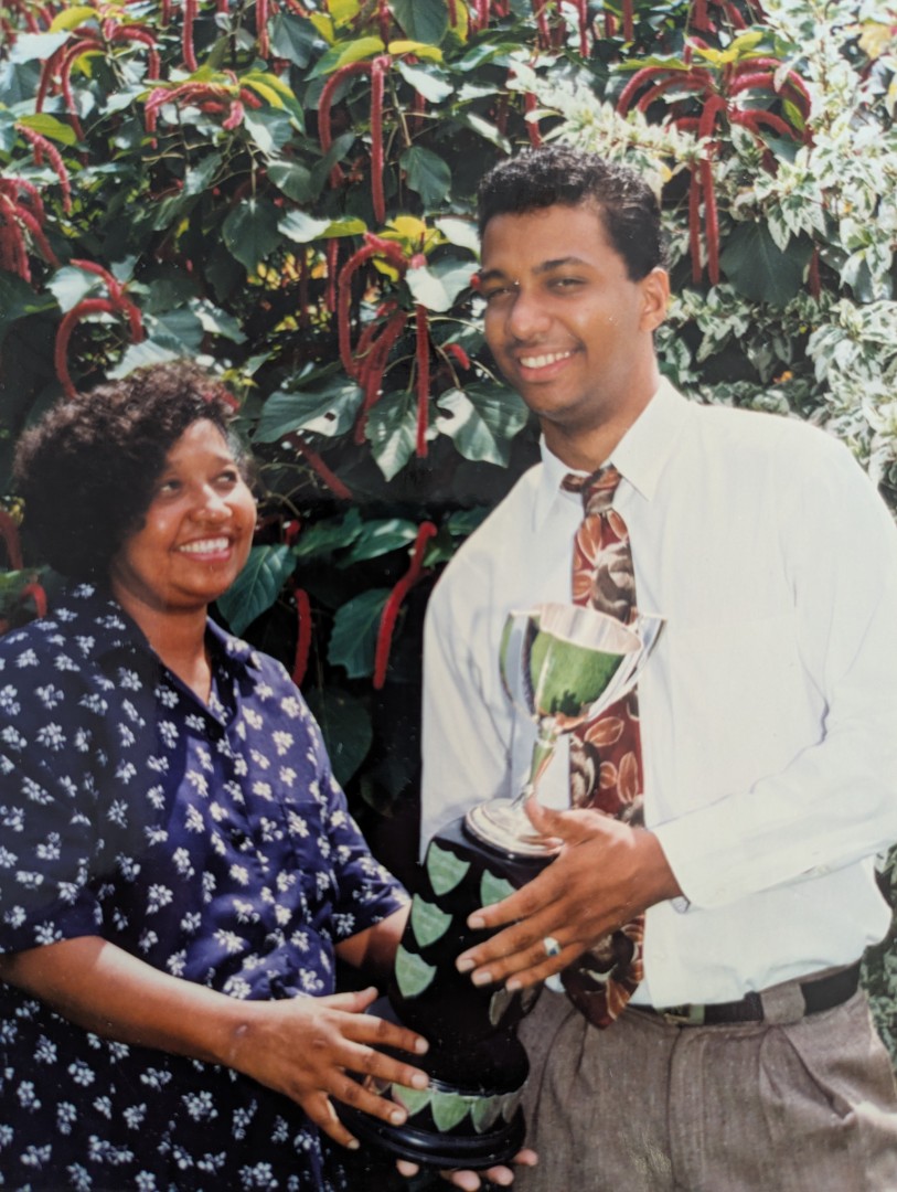 NIck Fuller & Mom_Fatima Graduation_1992_Principals Cup (Large)